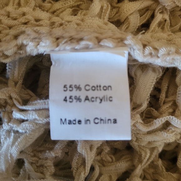 155B. Simply Couture Cream Crocheted Open Cardigan - Size XL - Picture 6 of 6